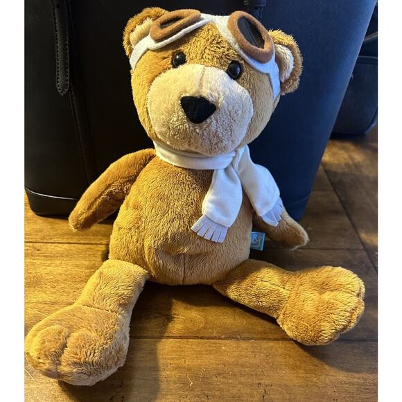 Manhattan Toy "18 Plush Brown Teddy Bear Pilot Aviator Baby Infant Toy - Picture 3 of 7